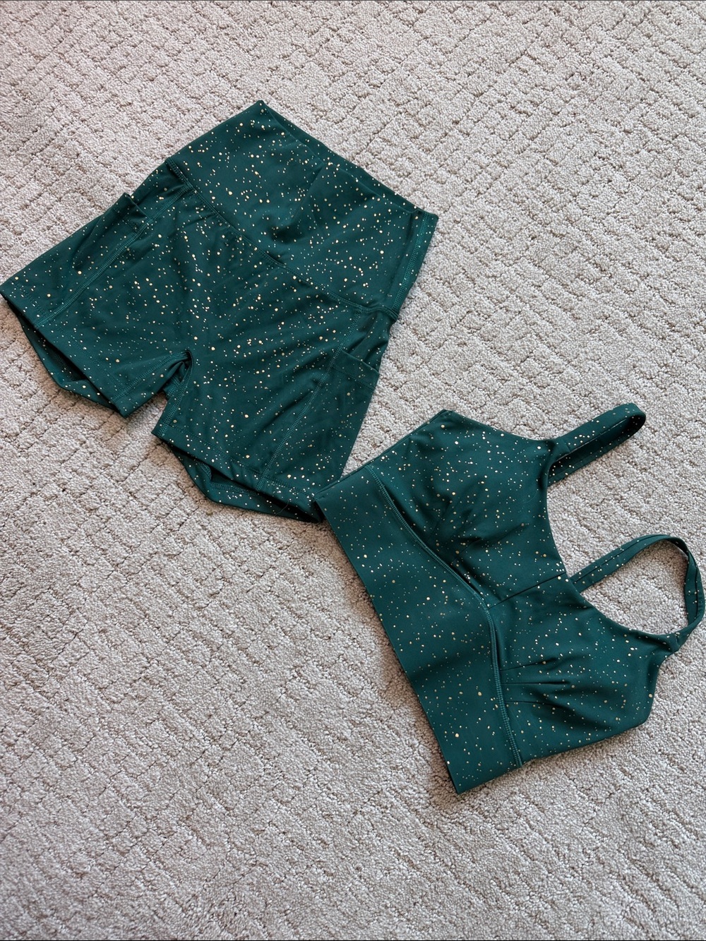 Champagne collection shorts and bra set sz small